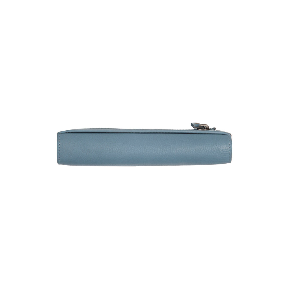 Leather Wallet Sky Blue Valetta