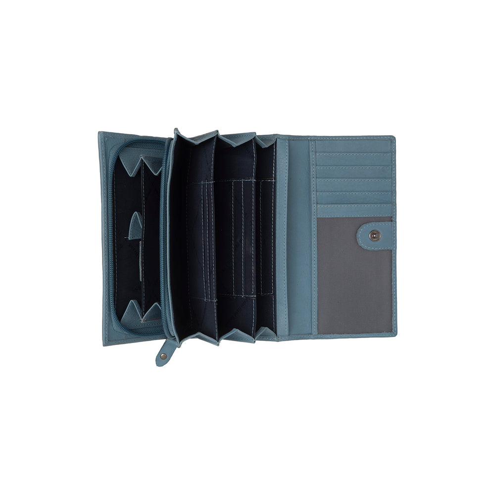 Leather Wallet Sky Blue Valetta