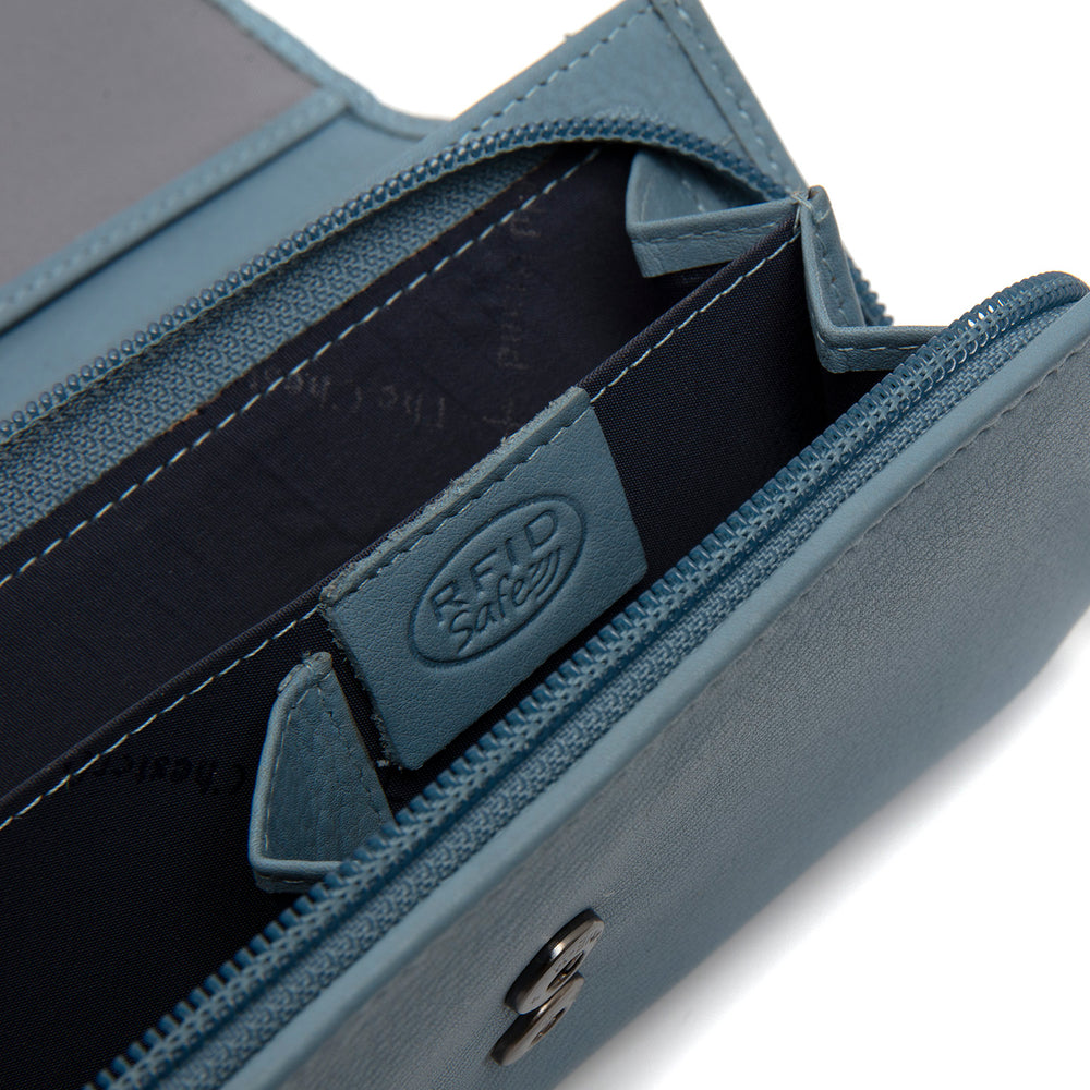 Leather Wallet Sky Blue Valetta