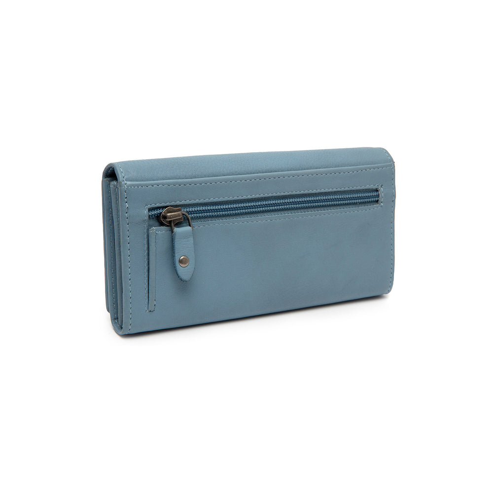 Leather Wallet Sky Blue Valetta