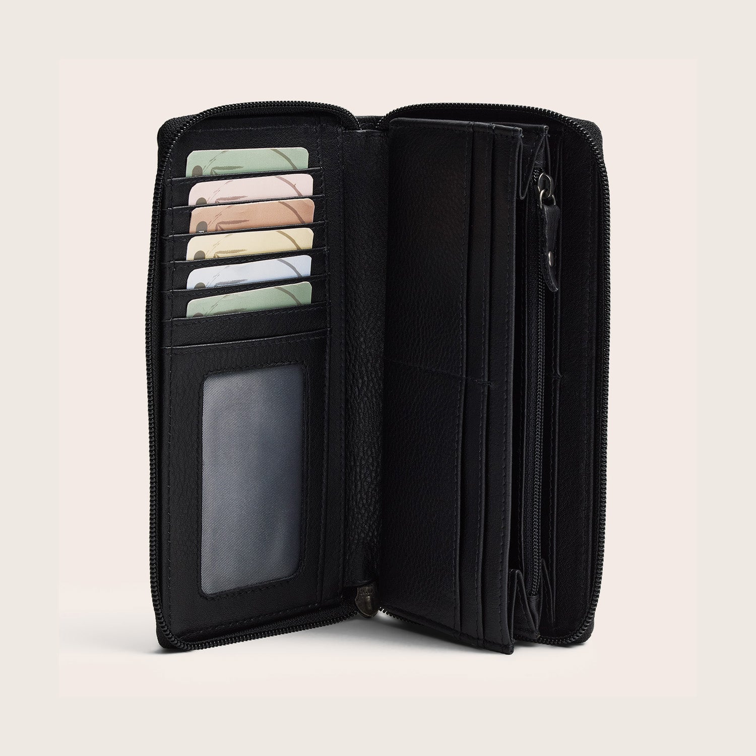 Leder Geldbörse Schwarz Mirelle