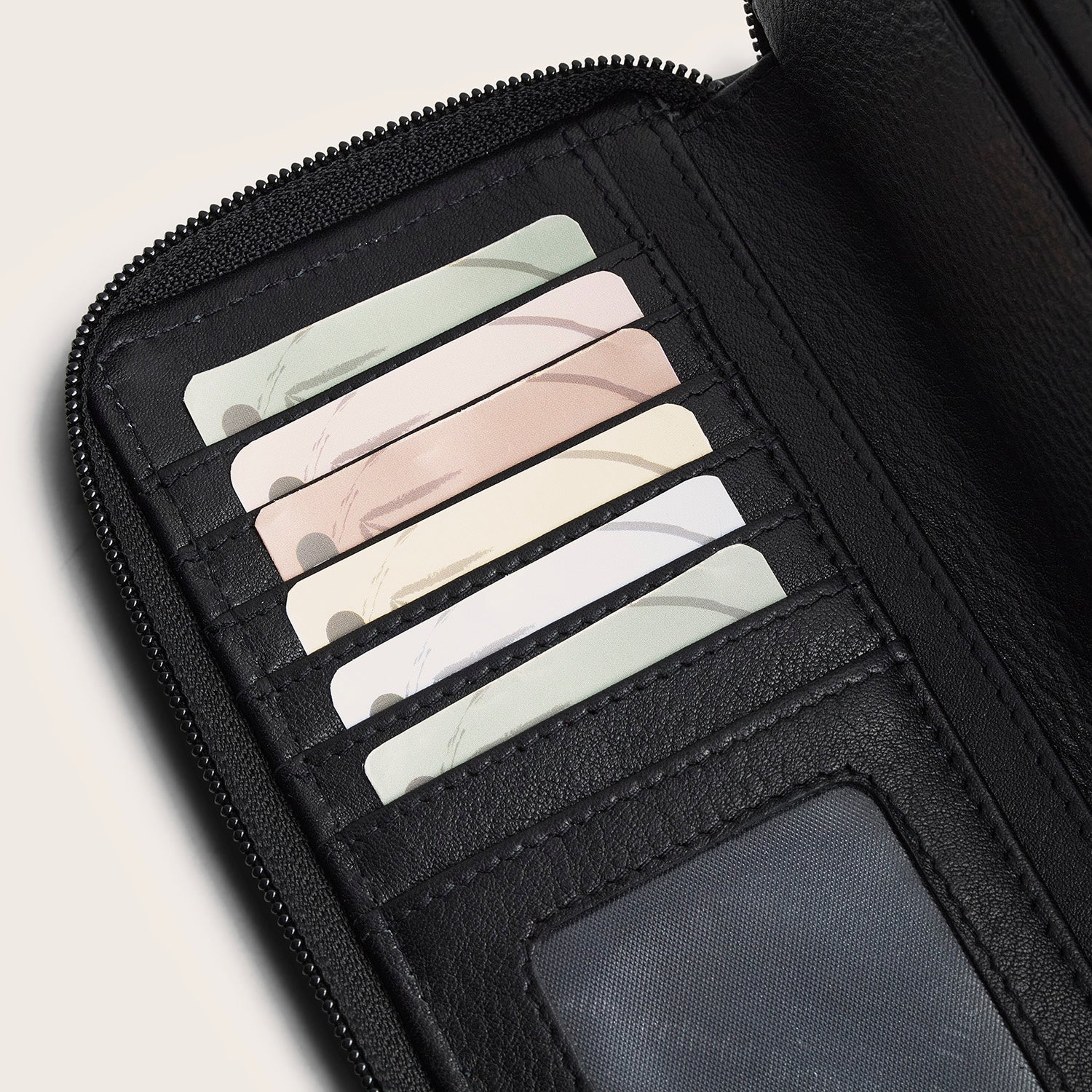 Leder Geldbörse Schwarz Mirelle