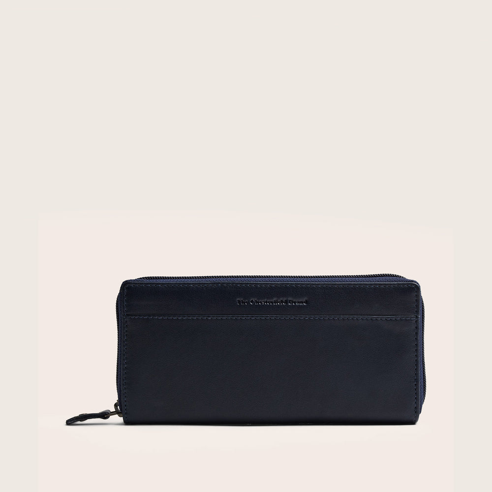 Leder Geldbörse Navy Mirelle