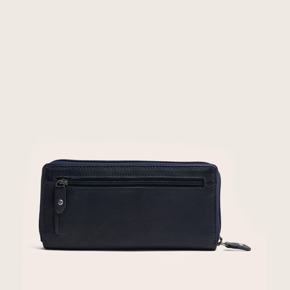 Leder Geldbörse Navy Mirelle