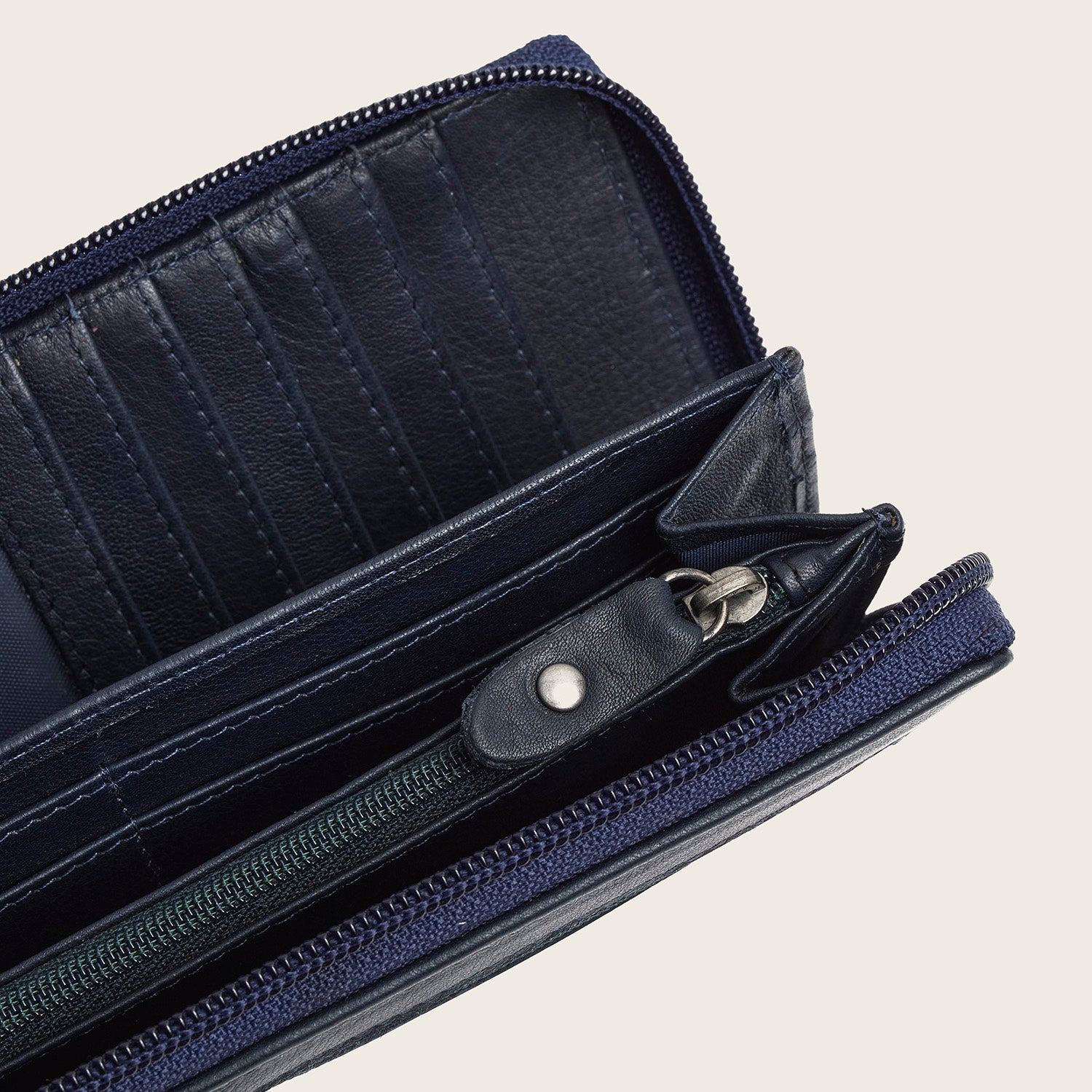 Leder Geldbörse Navy Mirelle