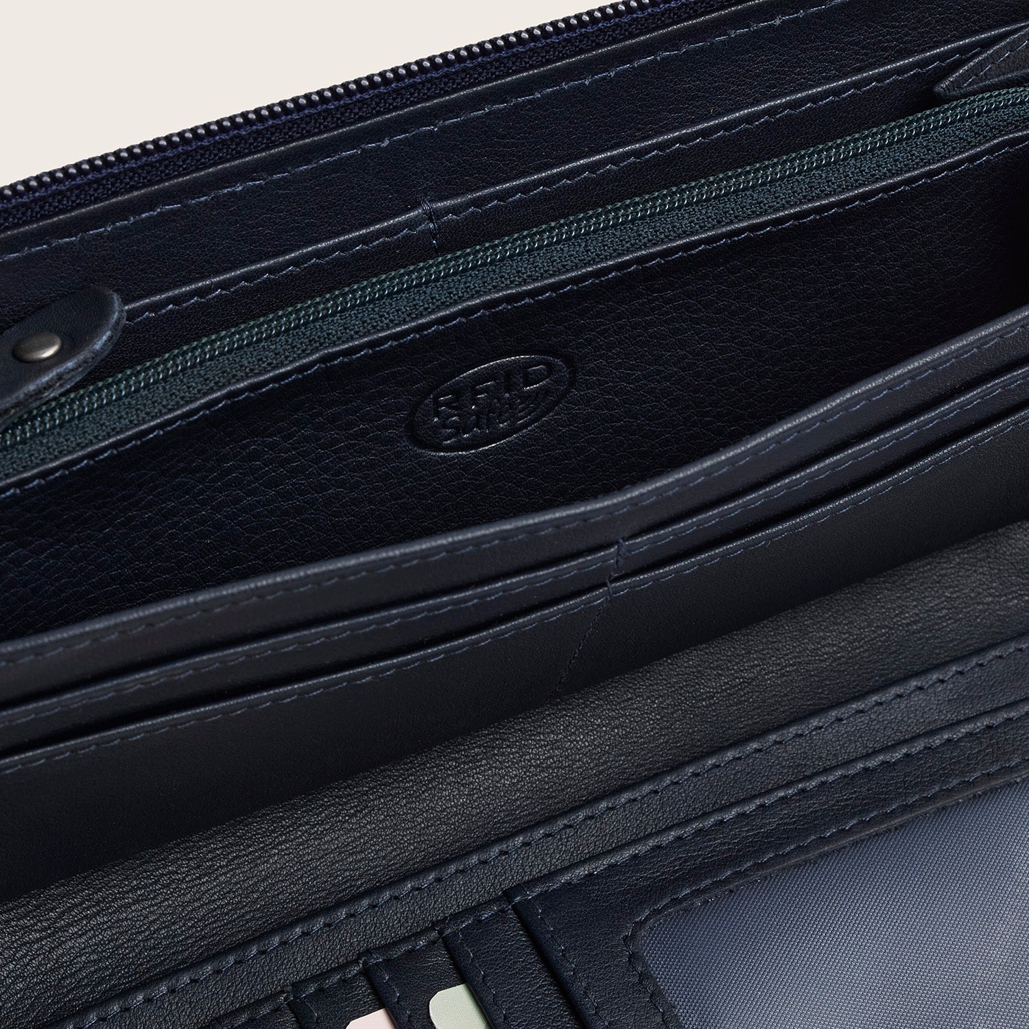 Leder Geldbörse Navy Mirelle
