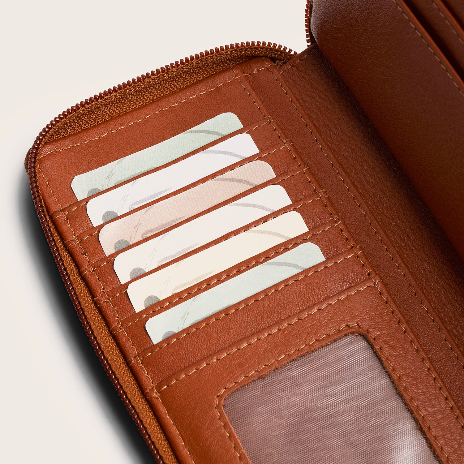Leder Geldbörse Cognac Mirelle