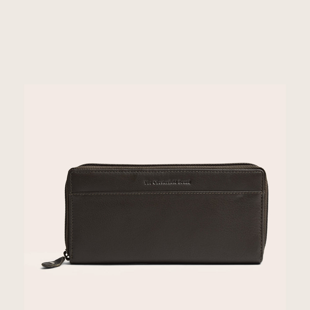 Leder Geldbörse Lehmgrau Mirelle