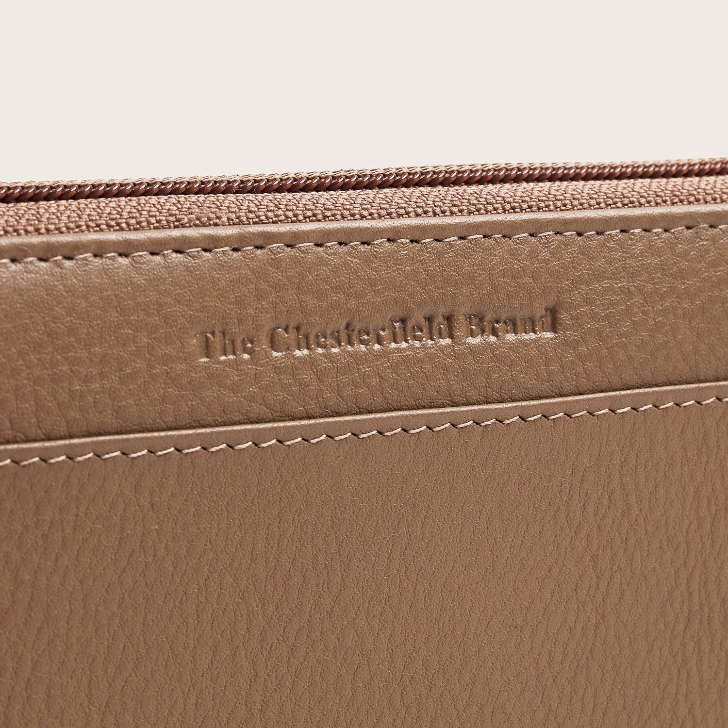 Leder Geldbörse Taupe Mirelle