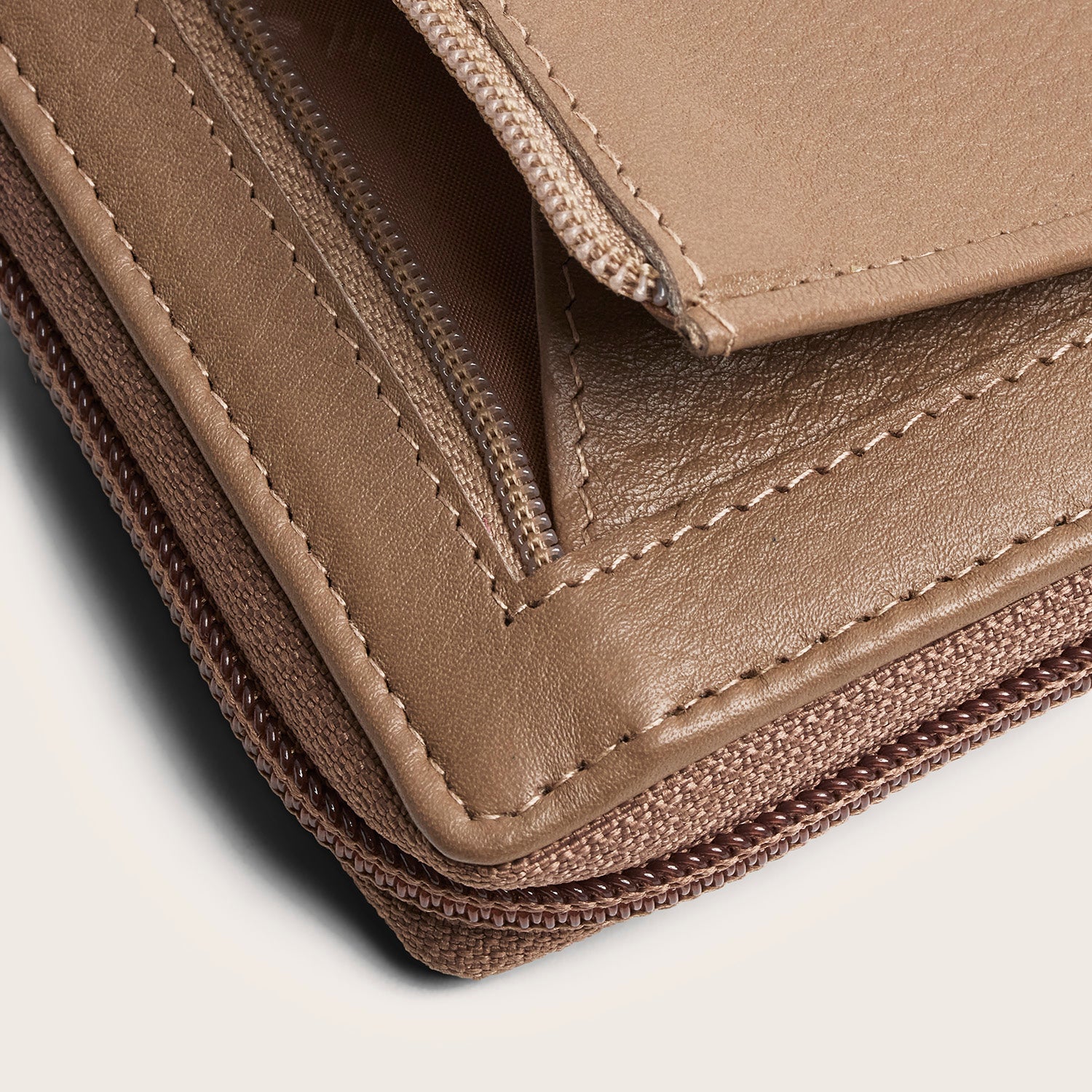 Leder Geldbörse Taupe Mirelle