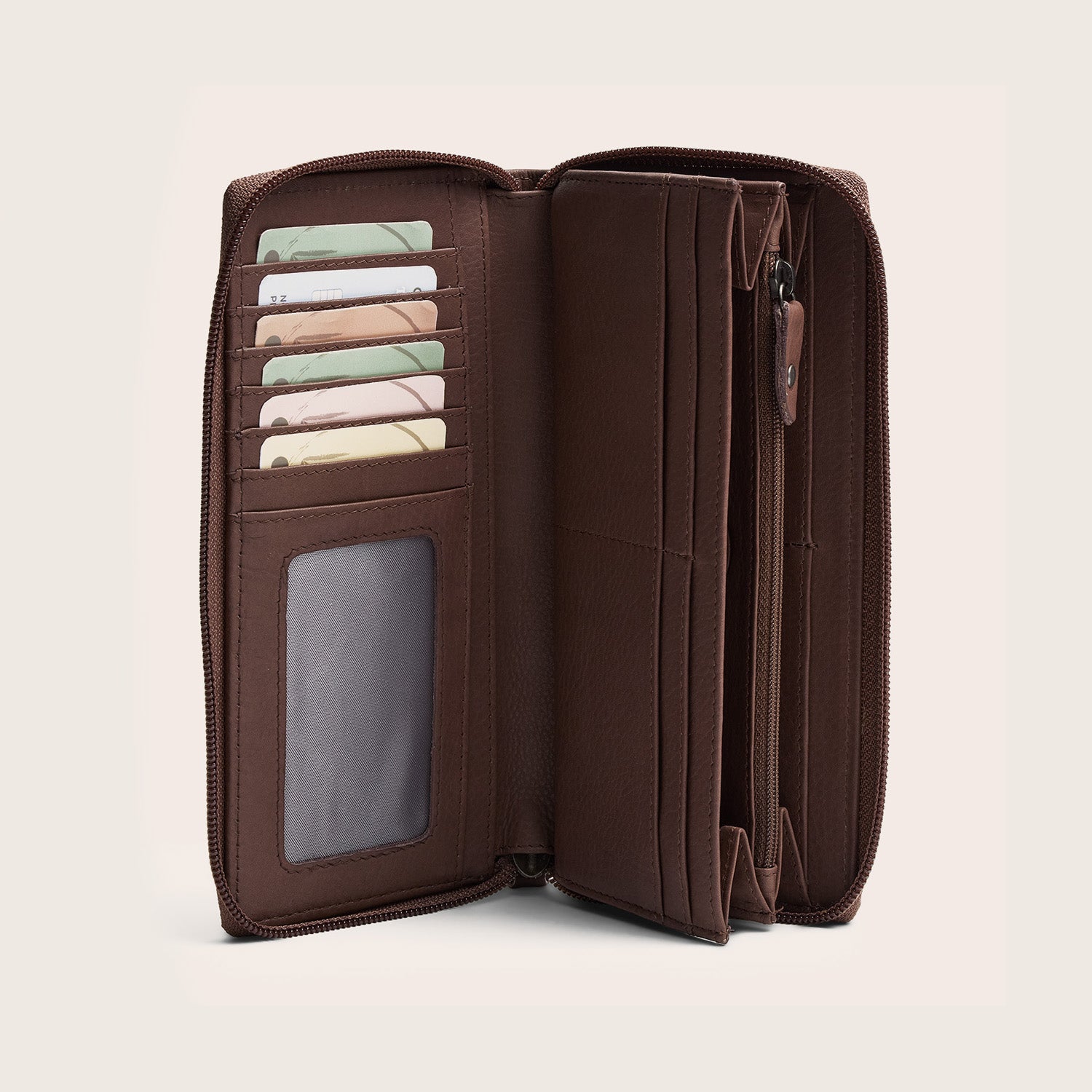 Leder Geldbörse Dunkles Taupe Mirelle
