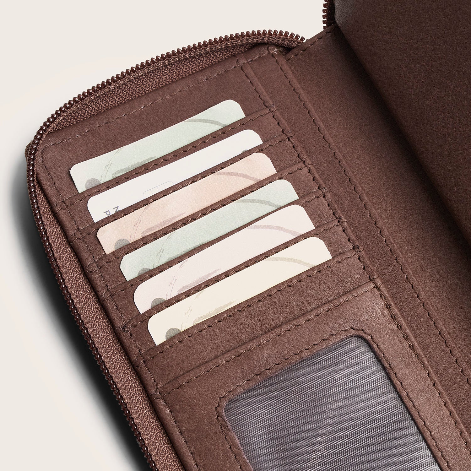 Leder Geldbörse Dunkles Taupe Mirelle