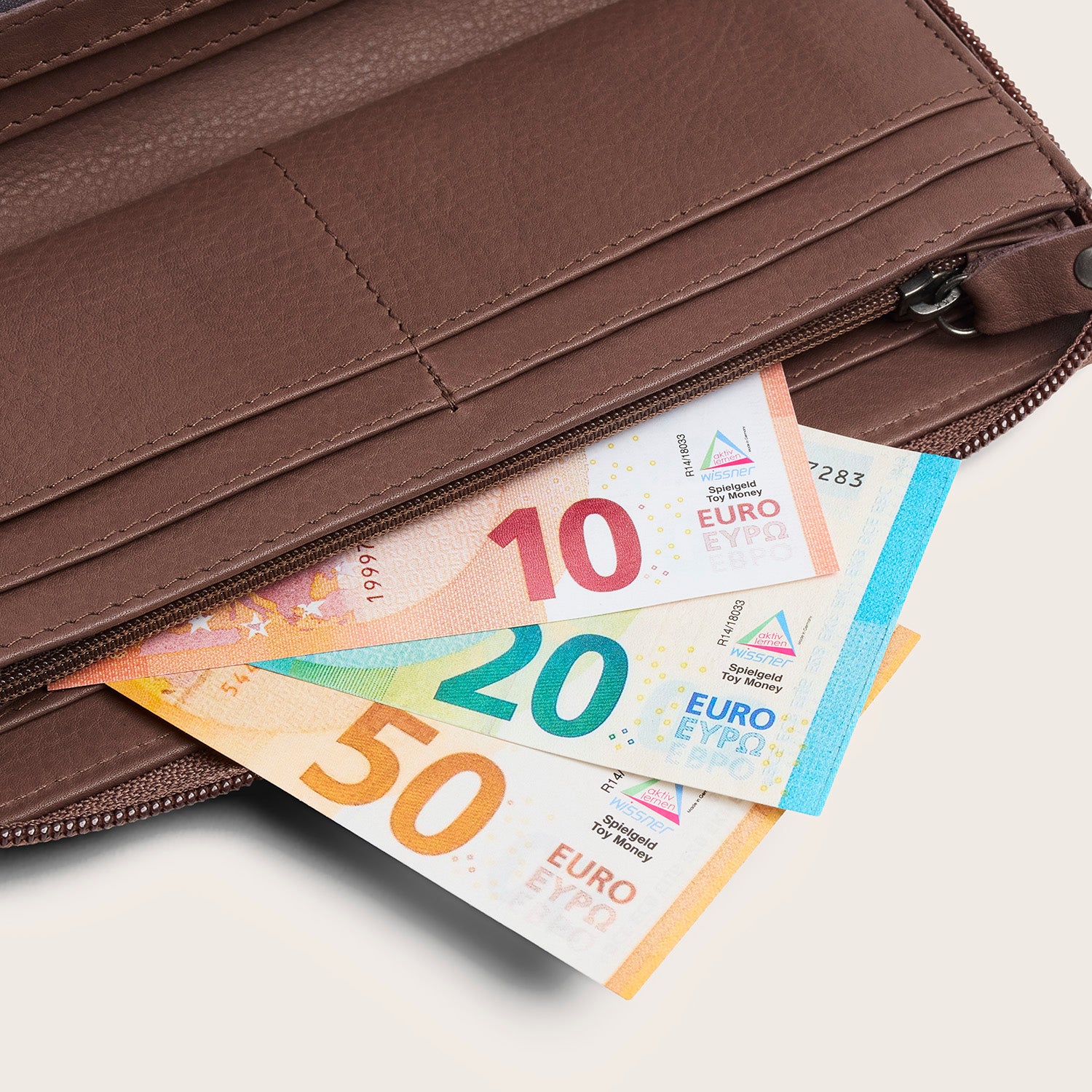 Leder Geldbörse Dunkles Taupe Mirelle