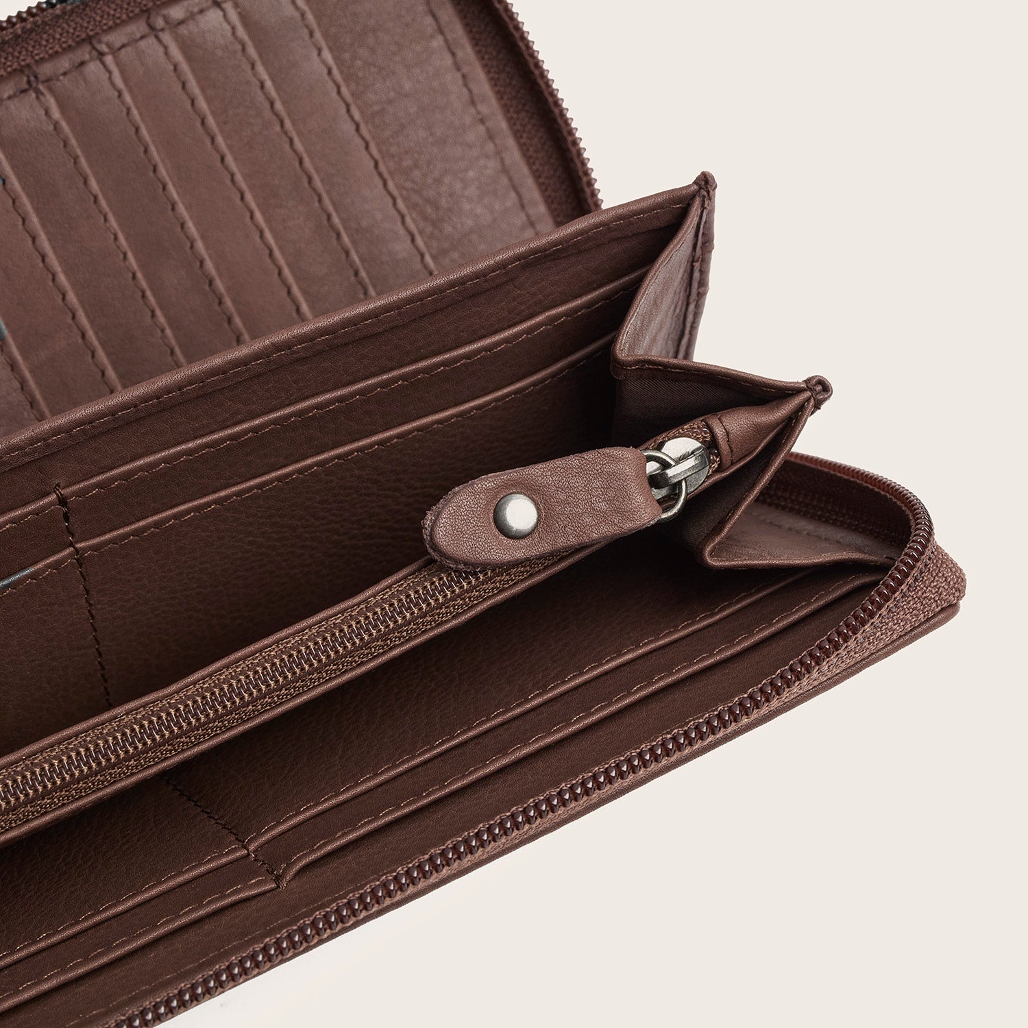 Leder Geldbörse Dunkles Taupe Mirelle