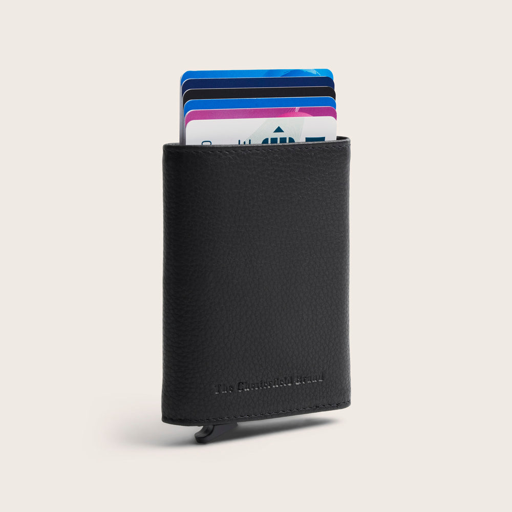 Leather Card Holder Black Junia