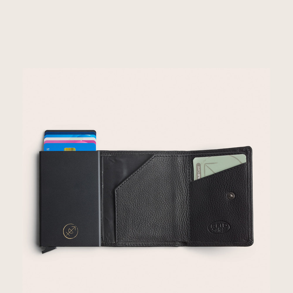 Leather Card Holder Black Junia