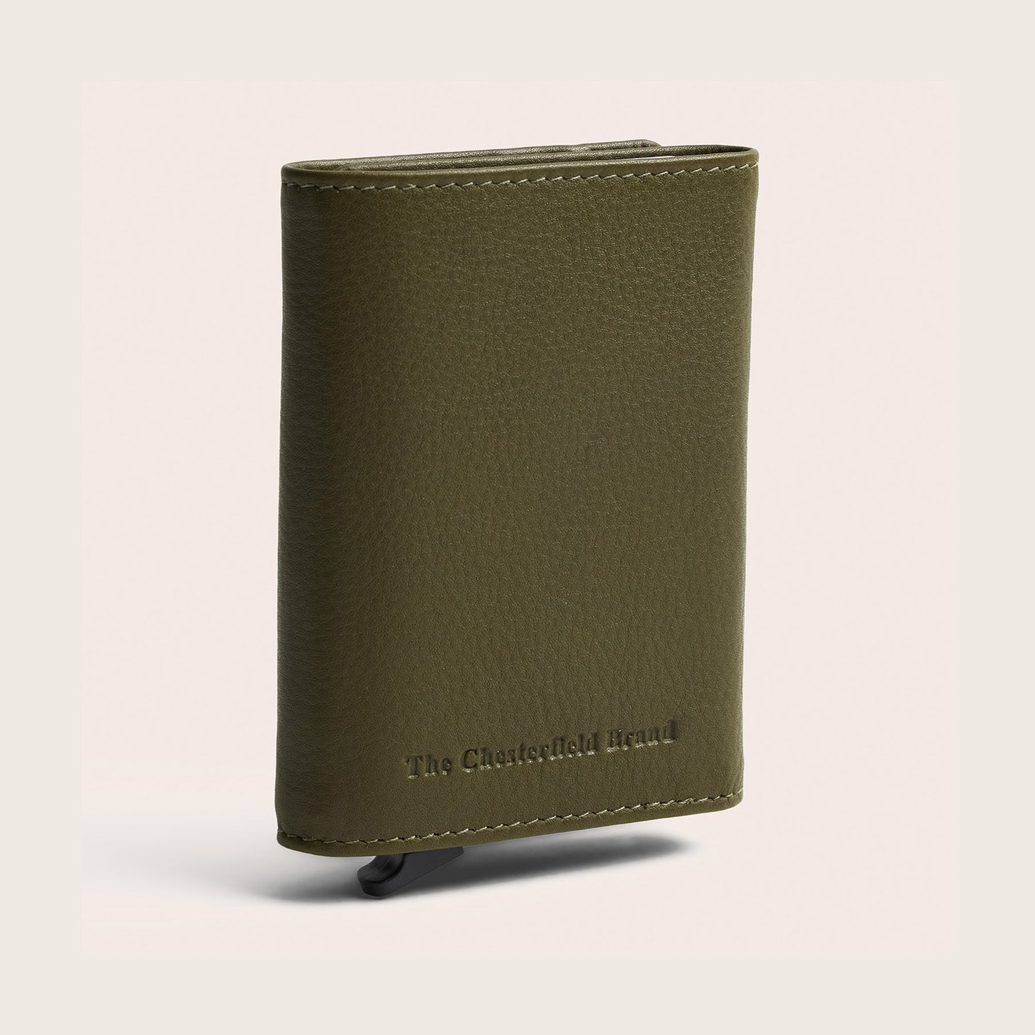 Leather Card Holder Olive Green Junia