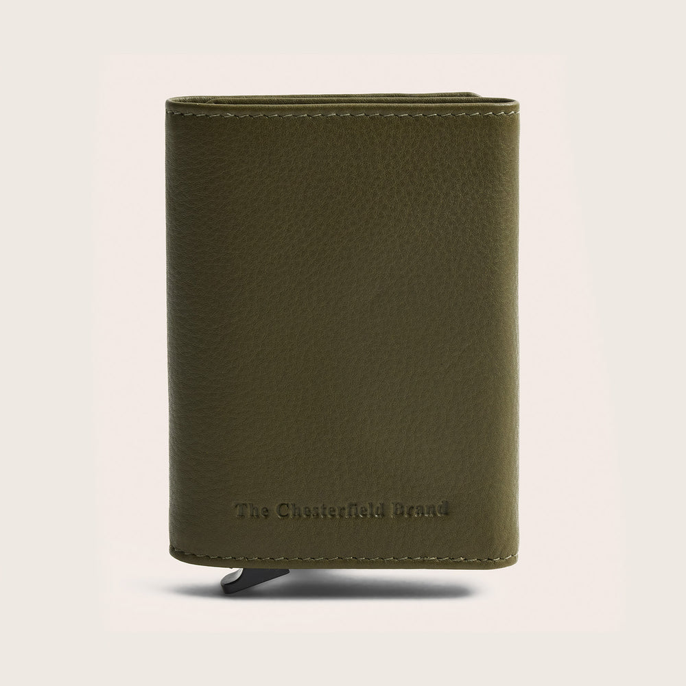 Leather Card Holder Olive Green Junia