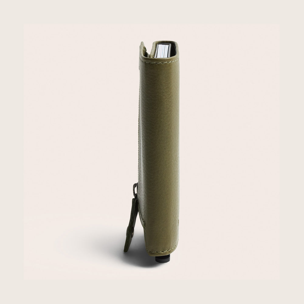 Leather Card Holder Olive Green Junia