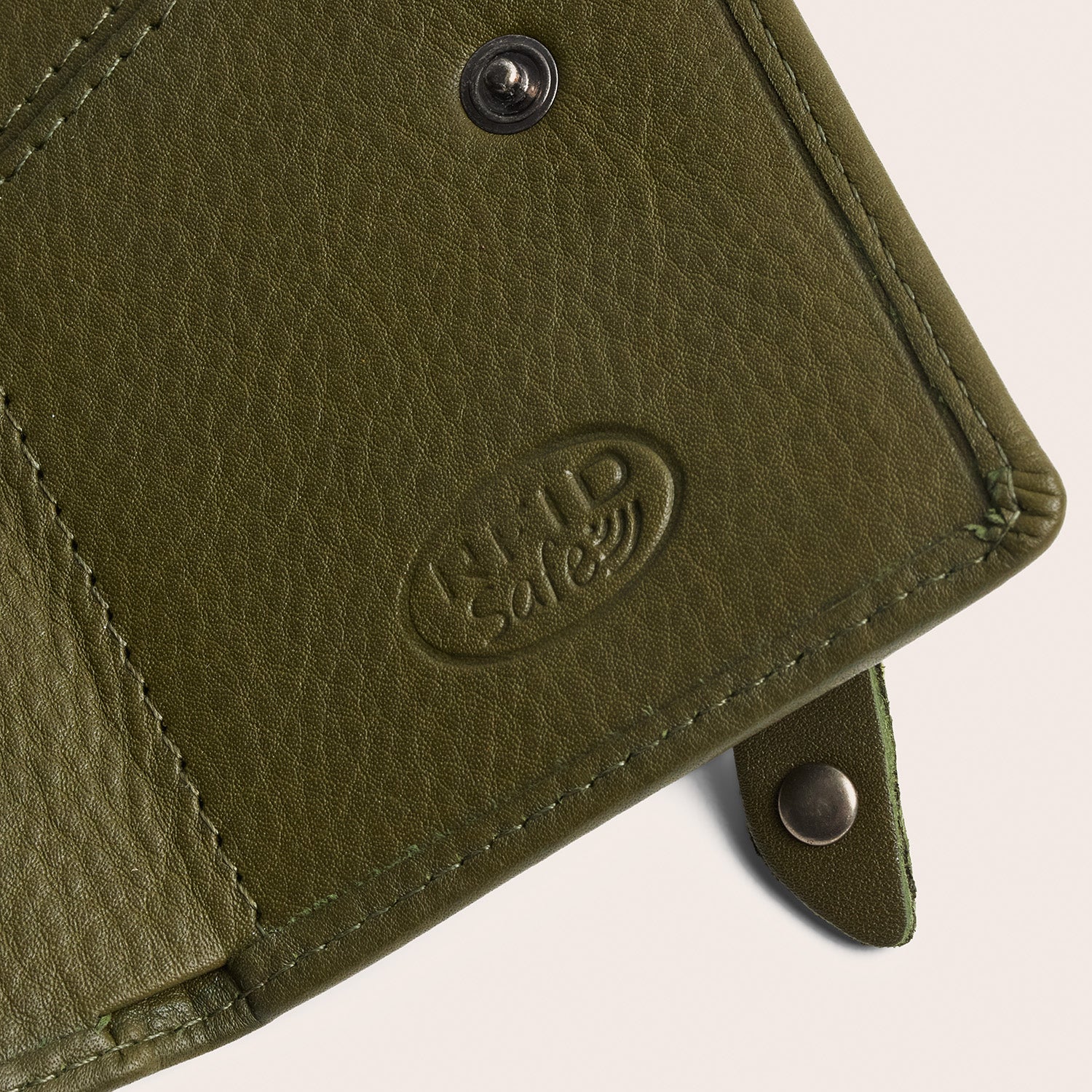 Leather Card Holder Olive Green Junia