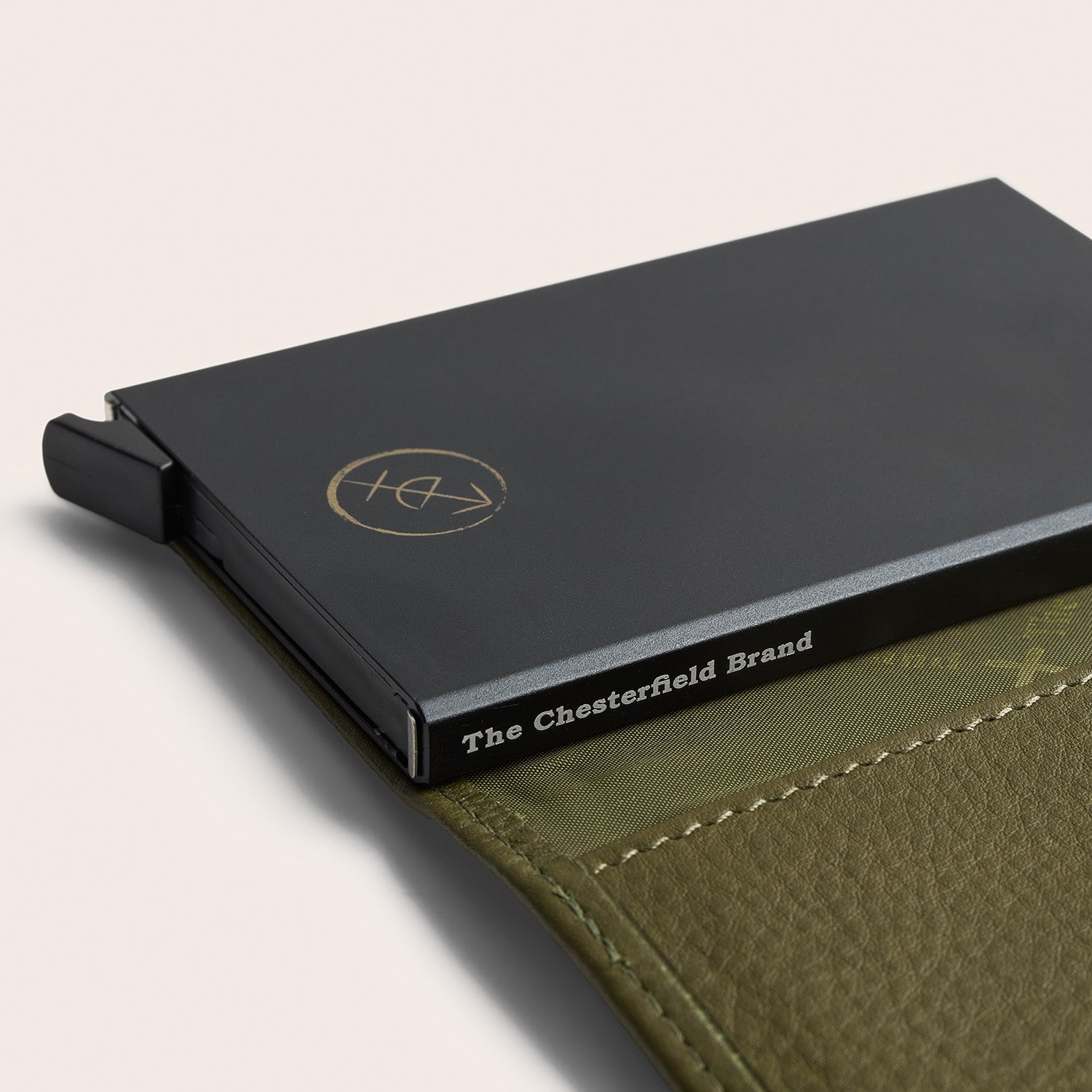 Leather Card Holder Olive Green Junia