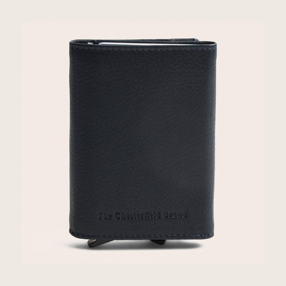 Leather Card Holder Navy Junia