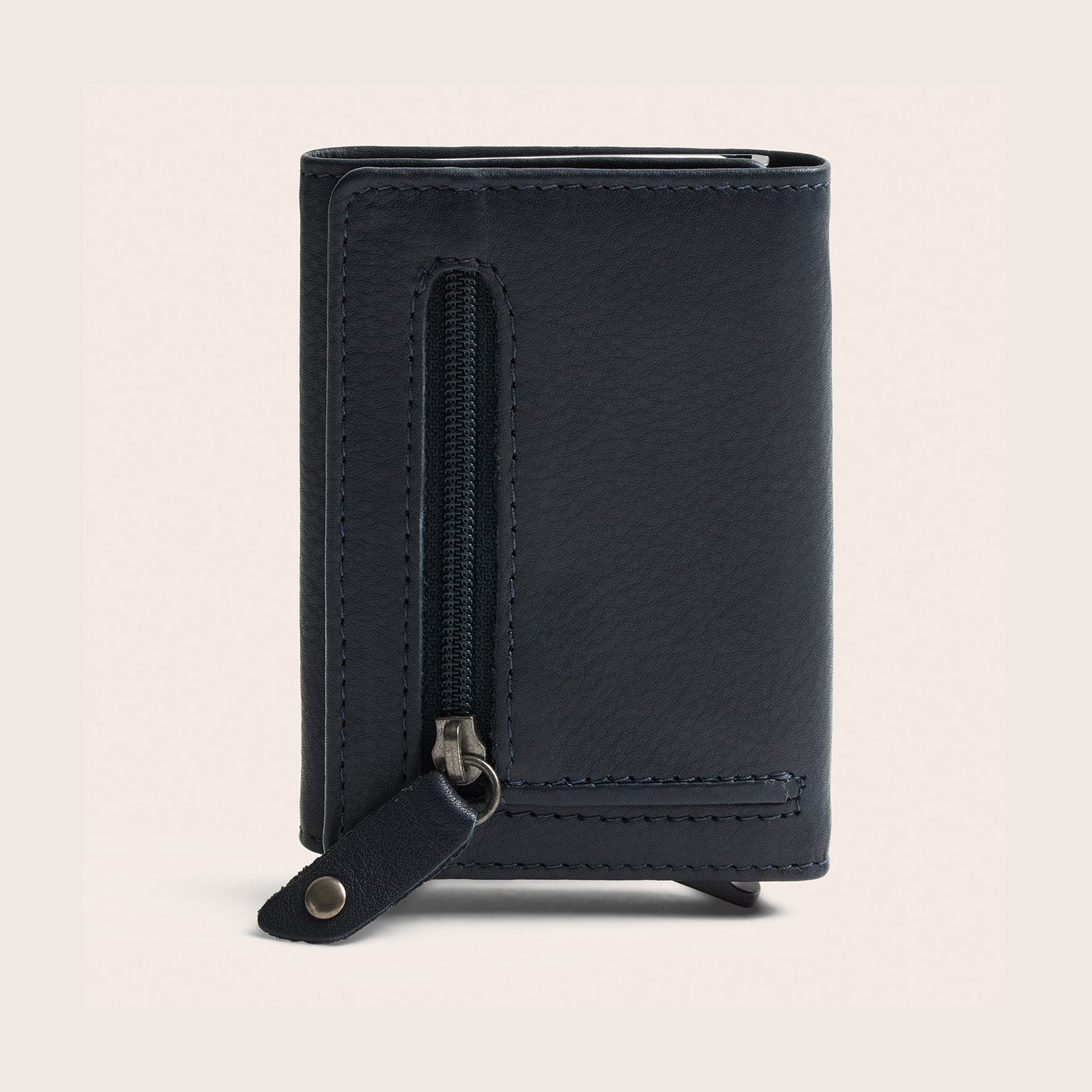Leather Card Holder Navy Junia