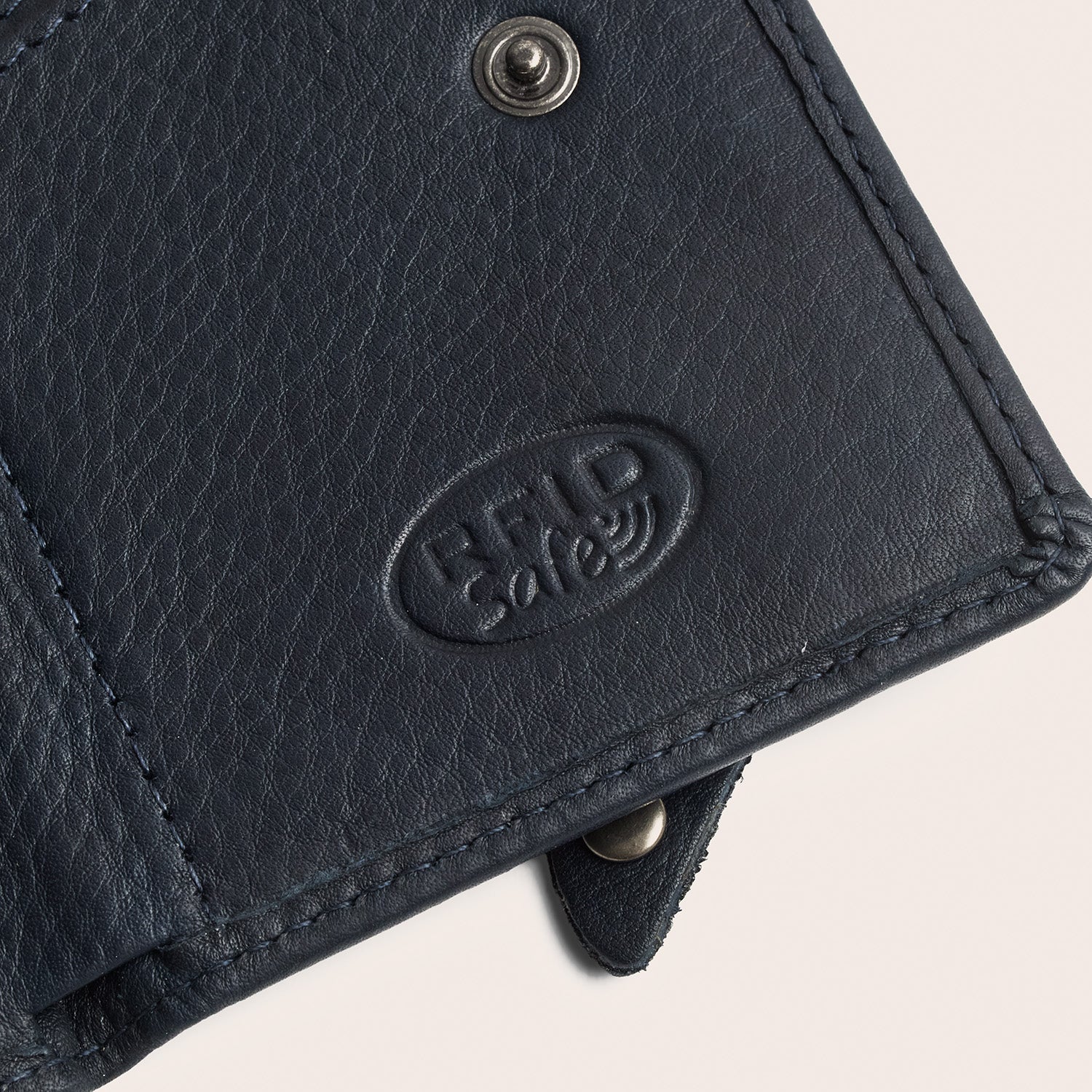 Leather Card Holder Navy Junia