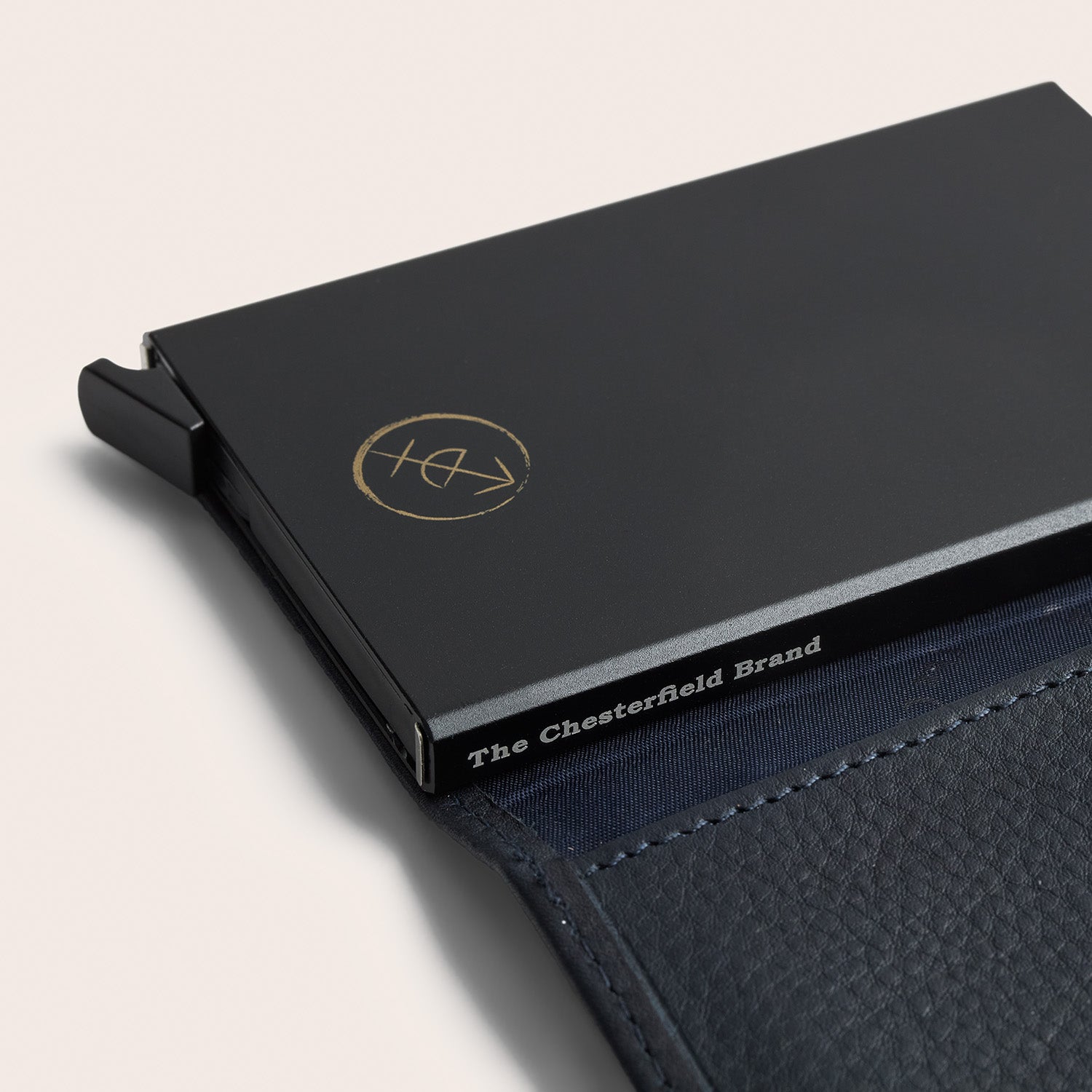 Leather Card Holder Navy Junia