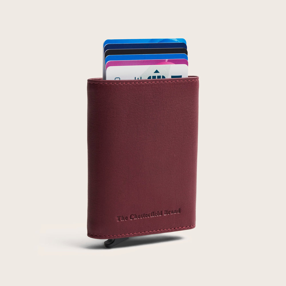 Leather Card Holder Berry Junia