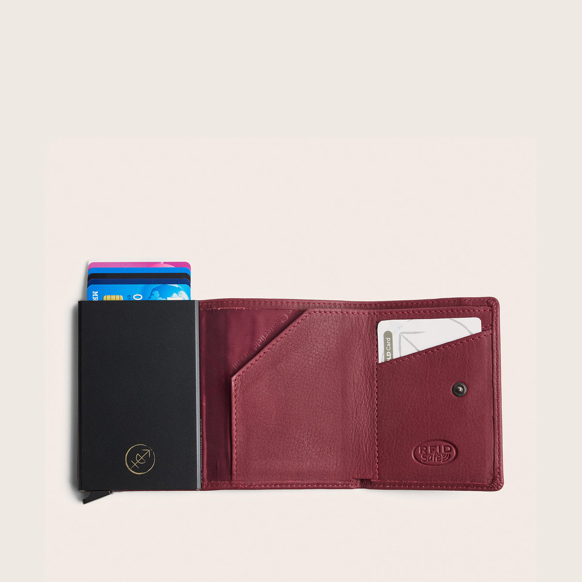 Leather Card Holder Berry Junia