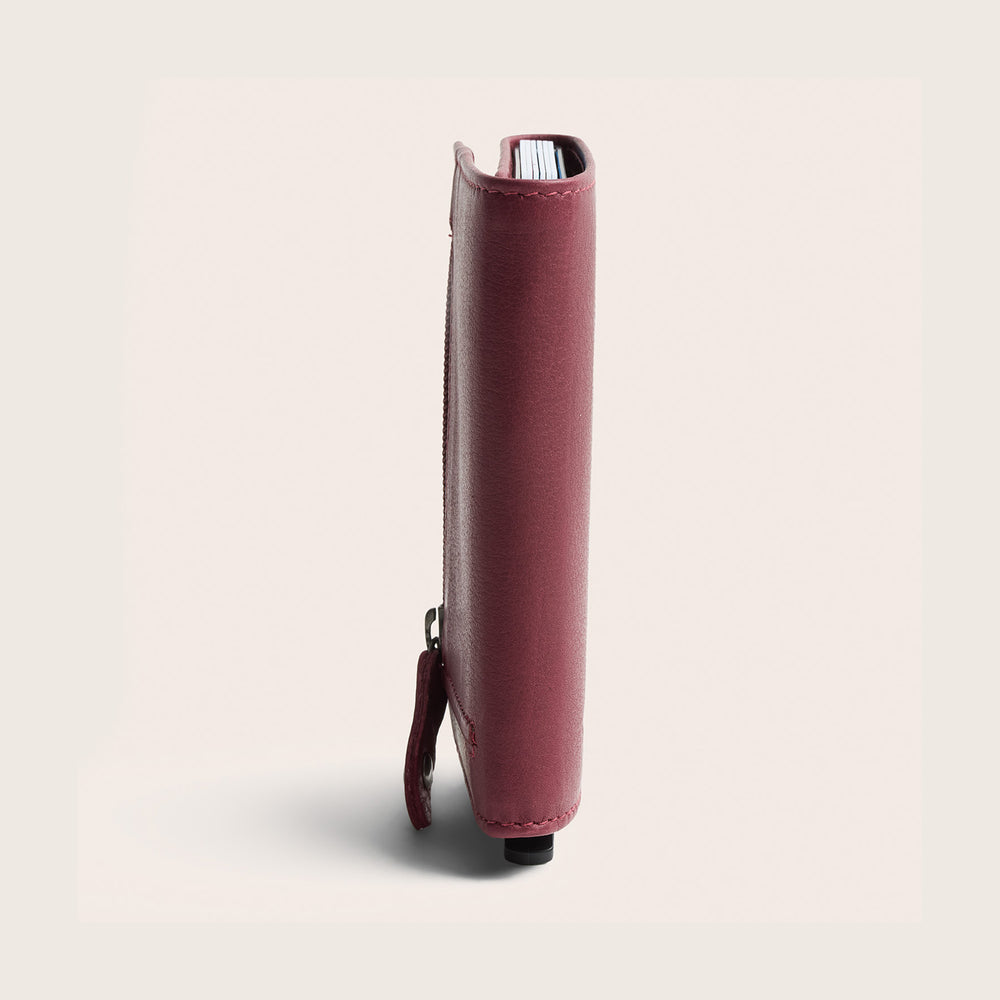 Leather Card Holder Berry Junia