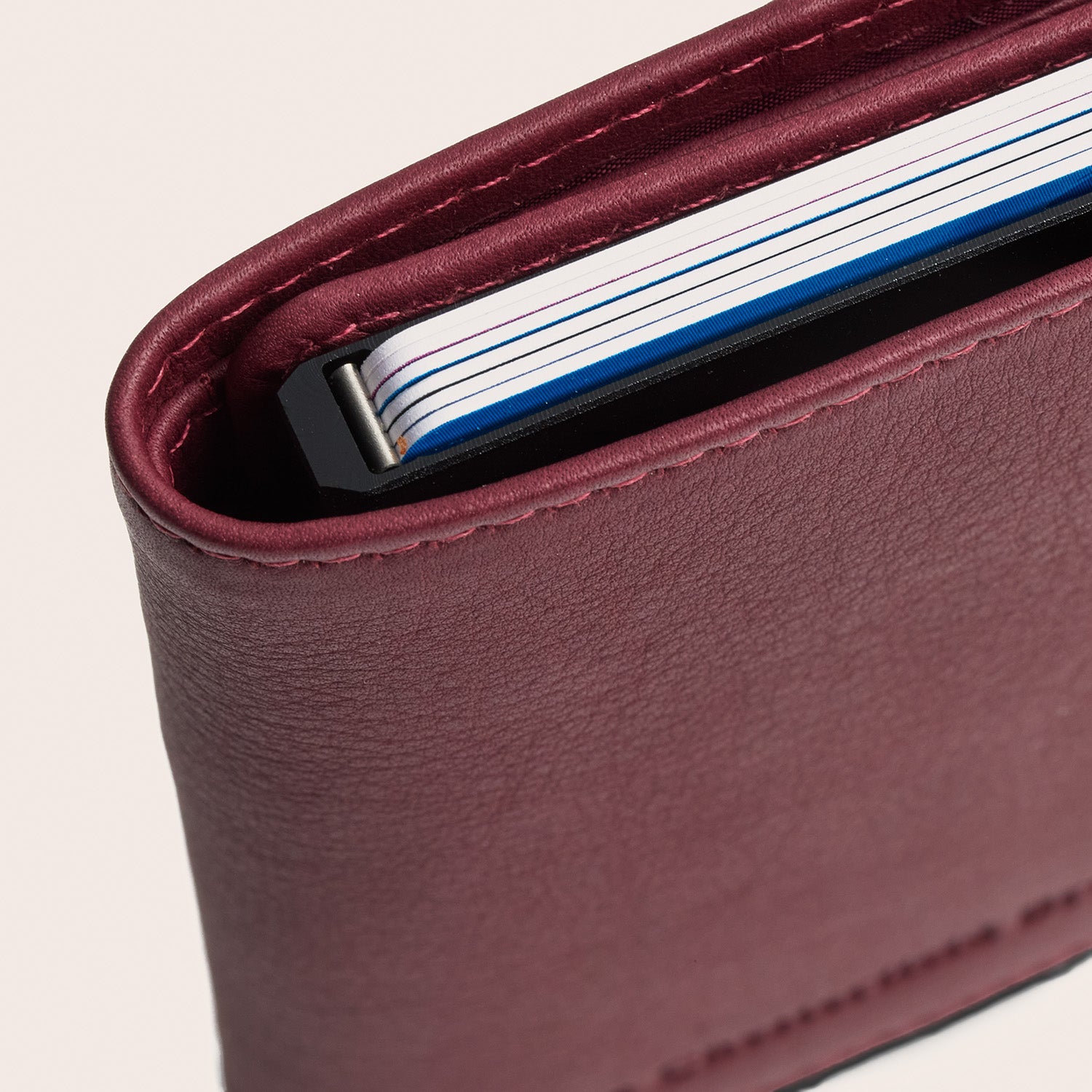 Leather Card Holder Berry Junia
