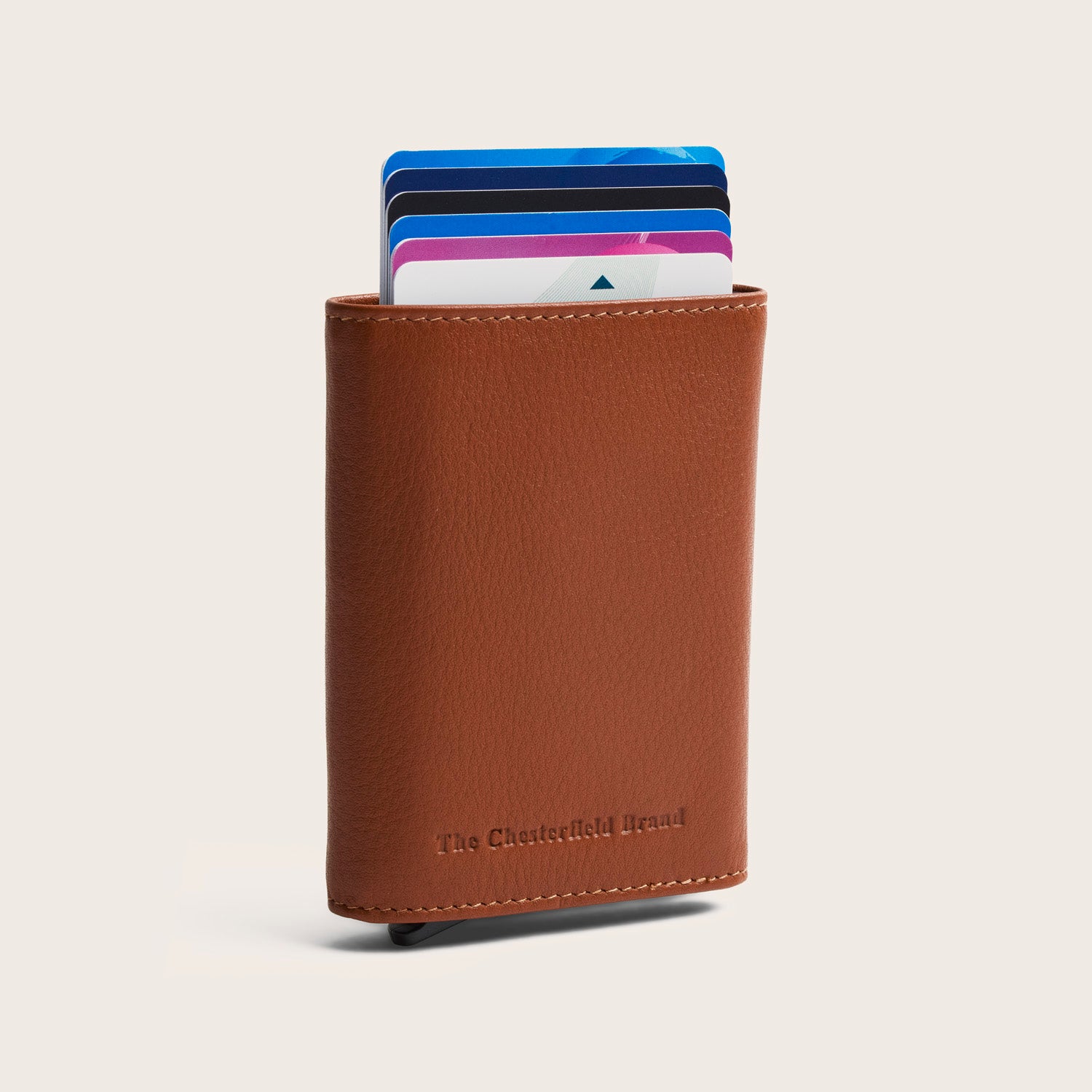 Leather Card Holder Cognac Junia