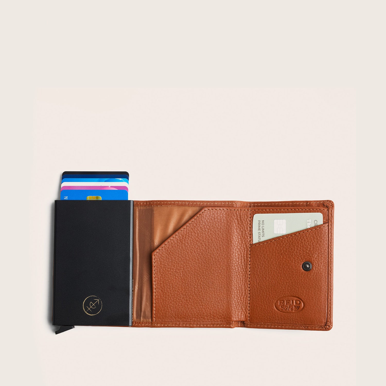 Leather Card Holder Cognac Junia