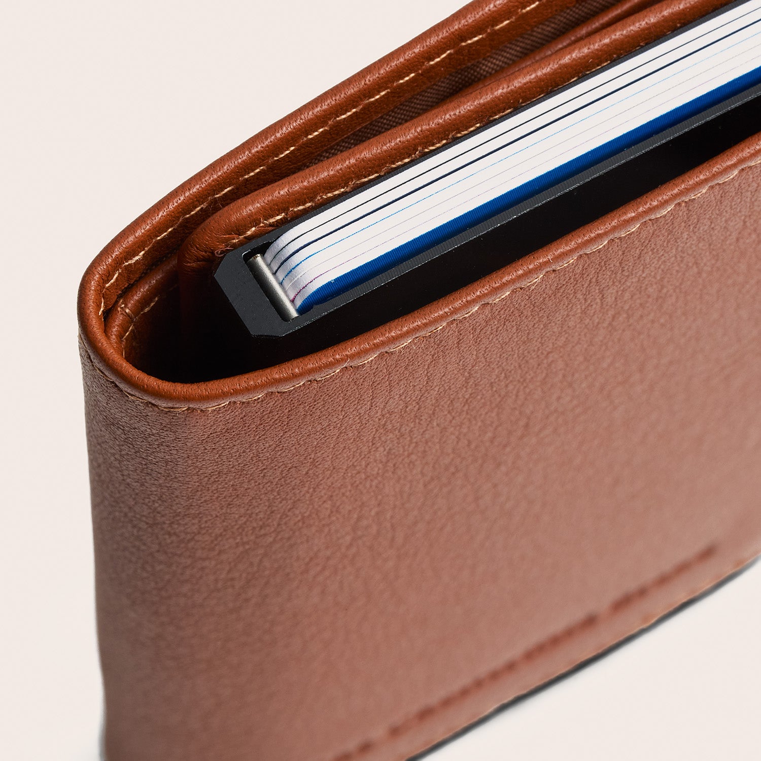 Leather Card Holder Cognac Junia