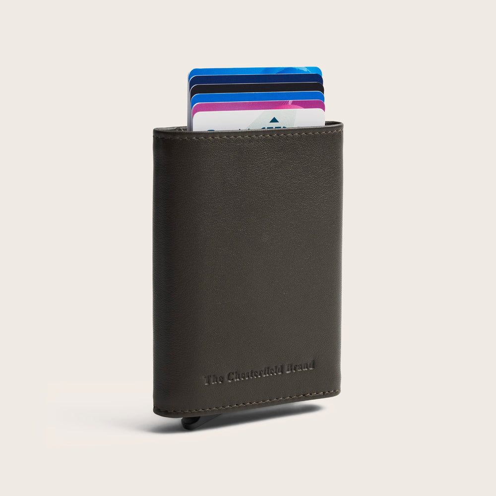 Leather Card Holder Clay Grey Junia