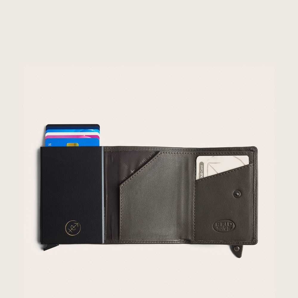 Leather Card Holder Clay Grey Junia