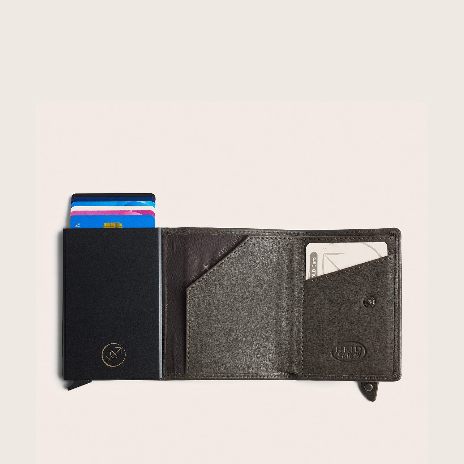 Leather Card Holder Clay Grey Junia