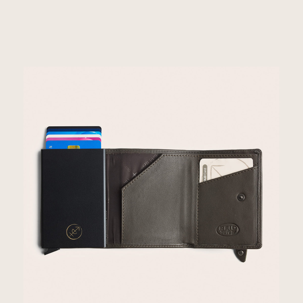 Leather Card Holder Clay Grey Junia