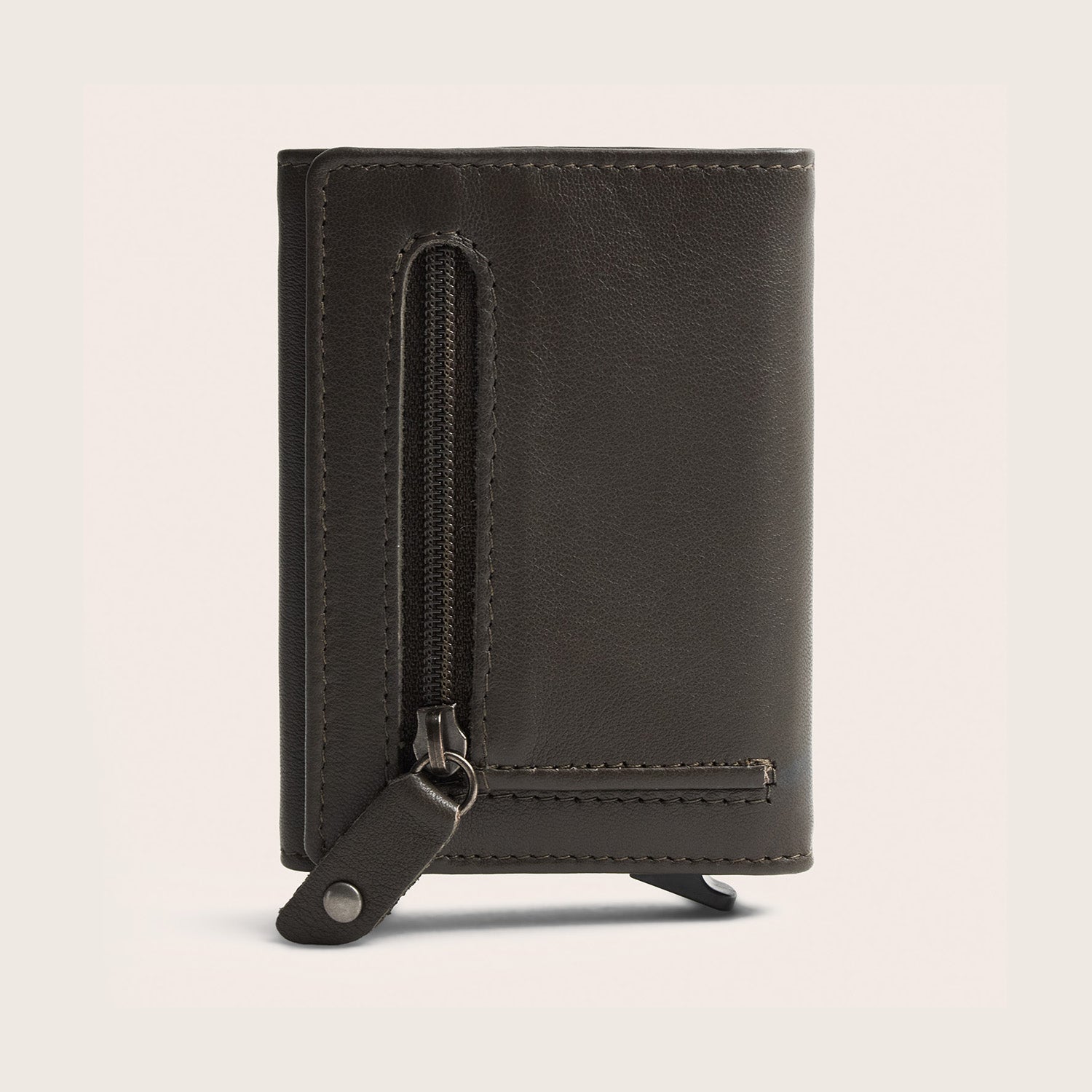 Leather Card Holder Clay Grey Junia