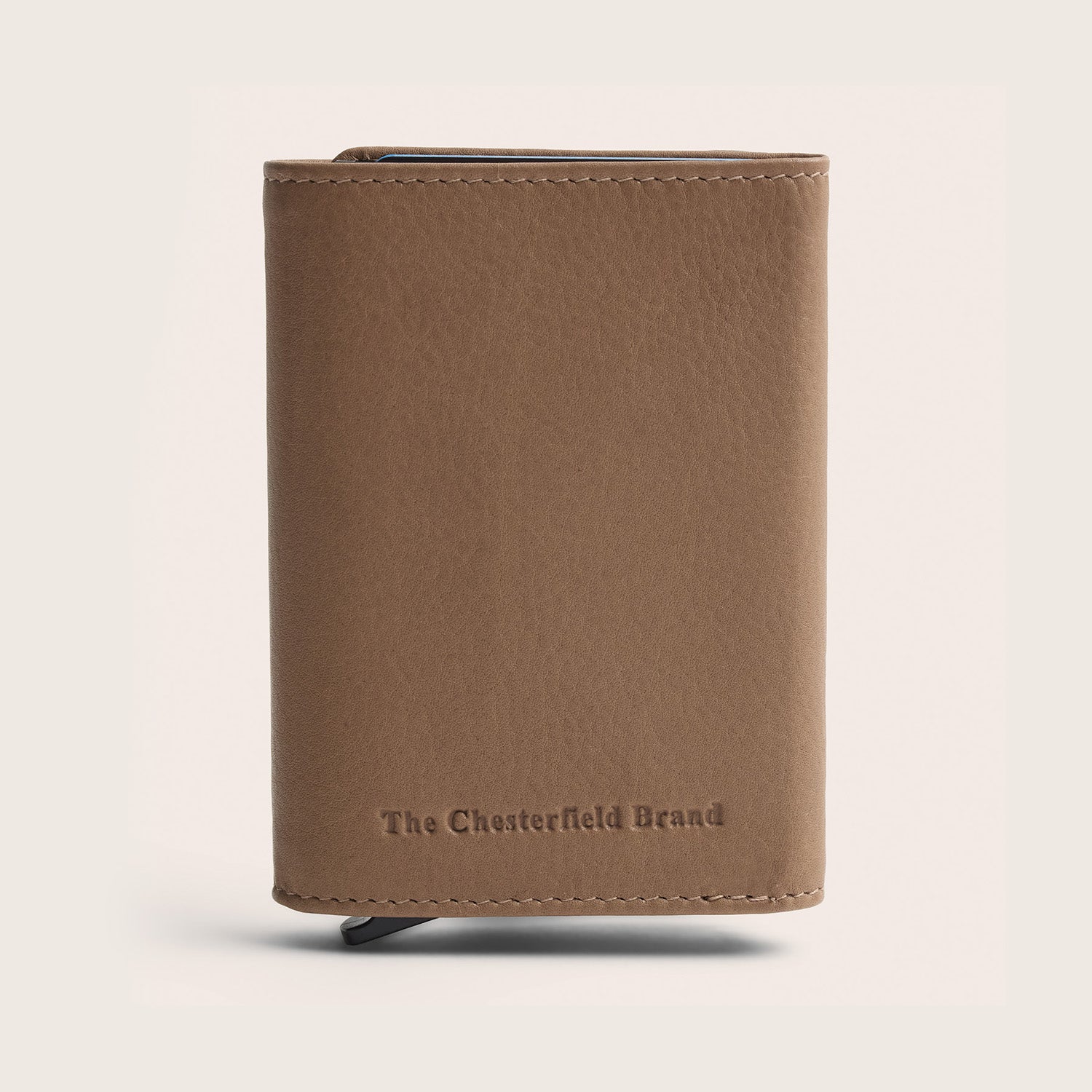 Leather Card Holder Taupe Junia