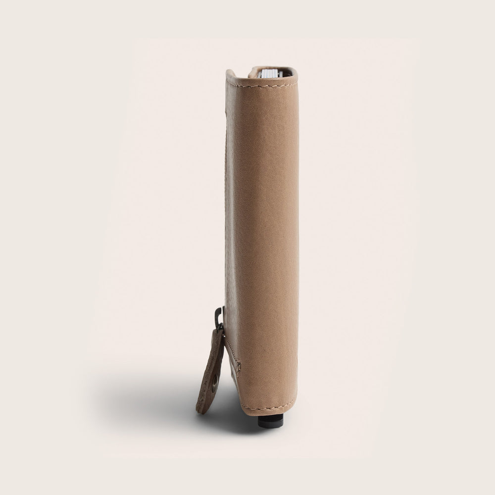 Leather Card Holder Taupe Junia