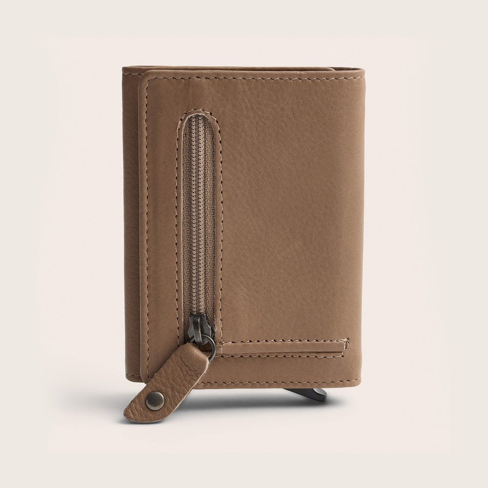Leather Card Holder Taupe Junia