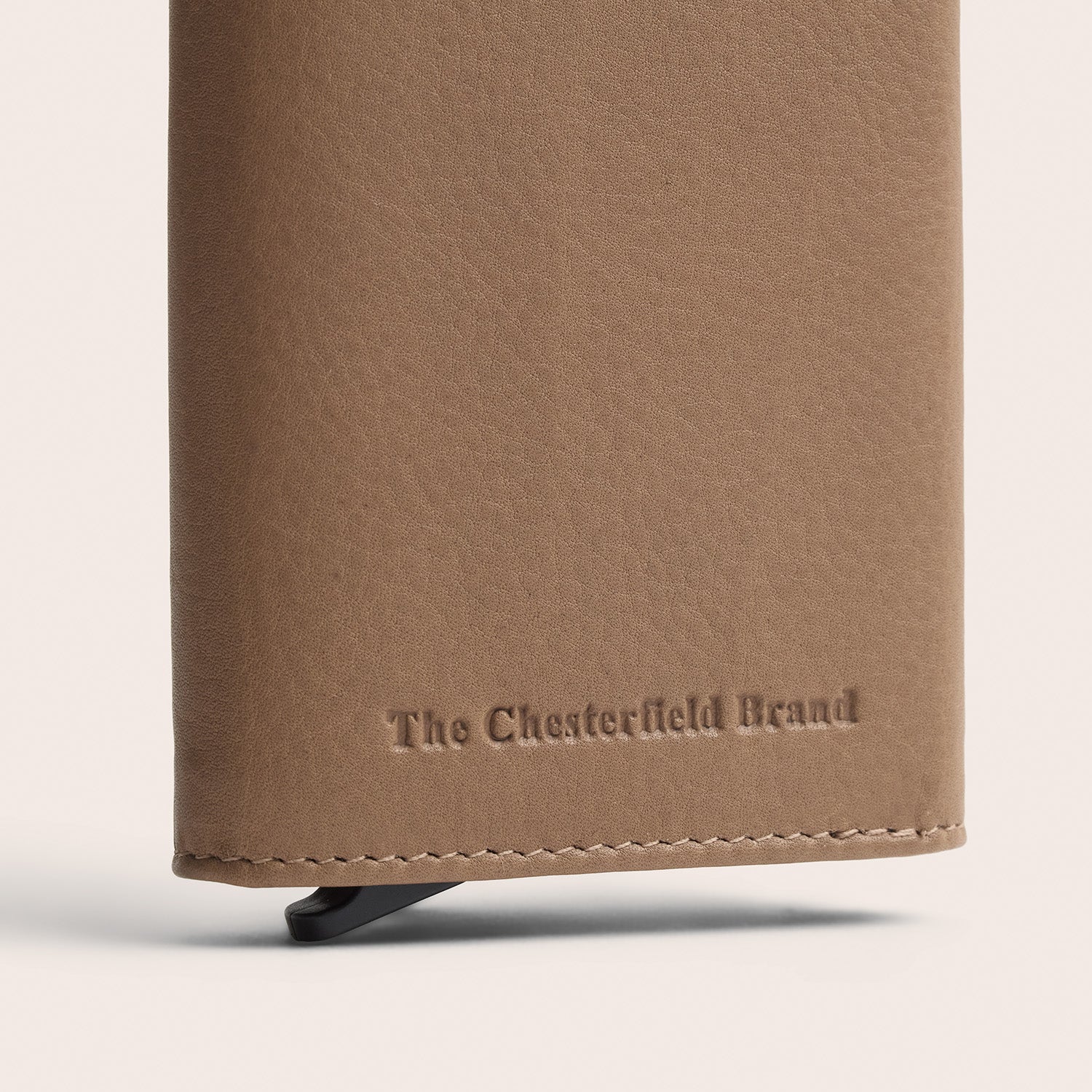 Leather Card Holder Taupe Junia