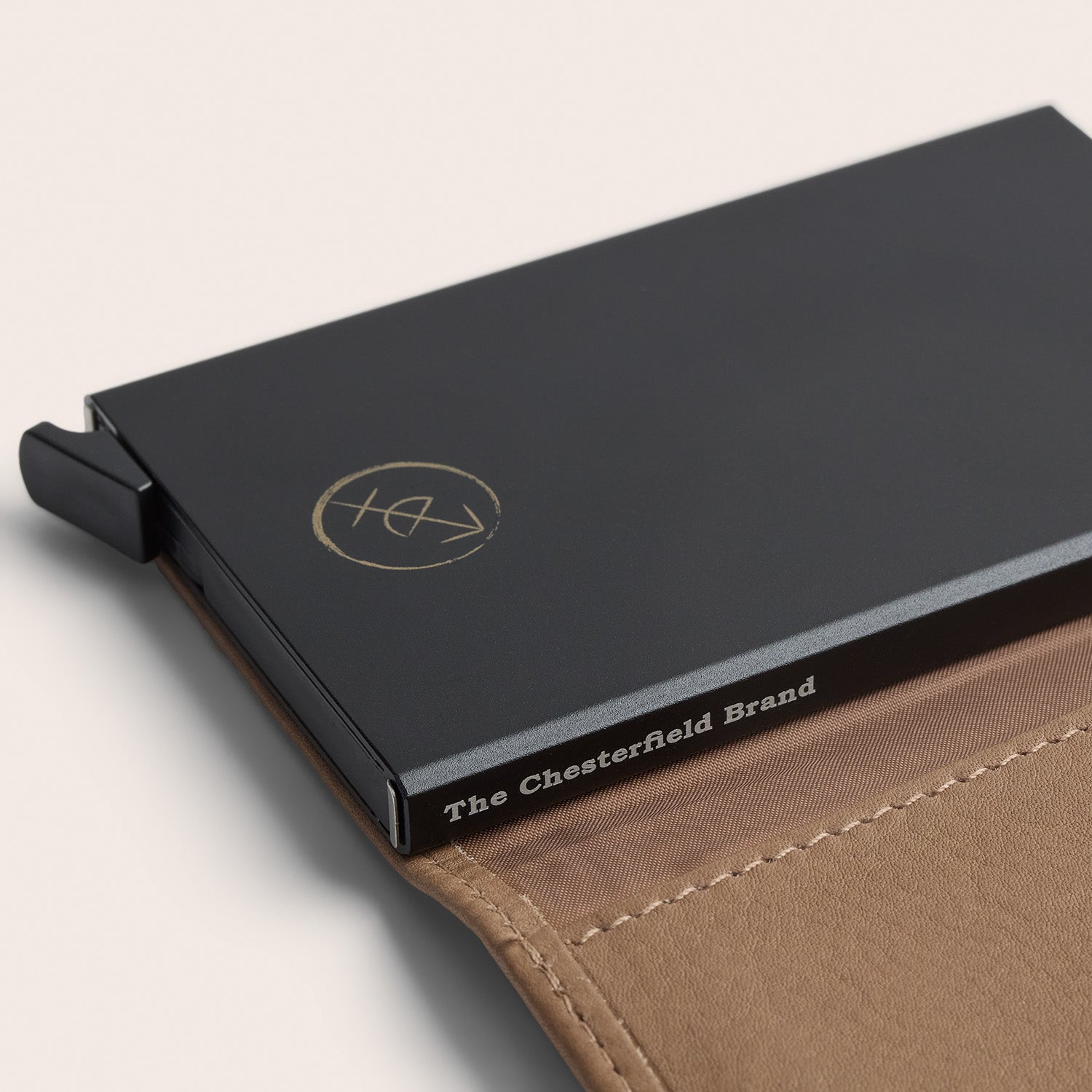 Leather Card Holder Taupe Junia