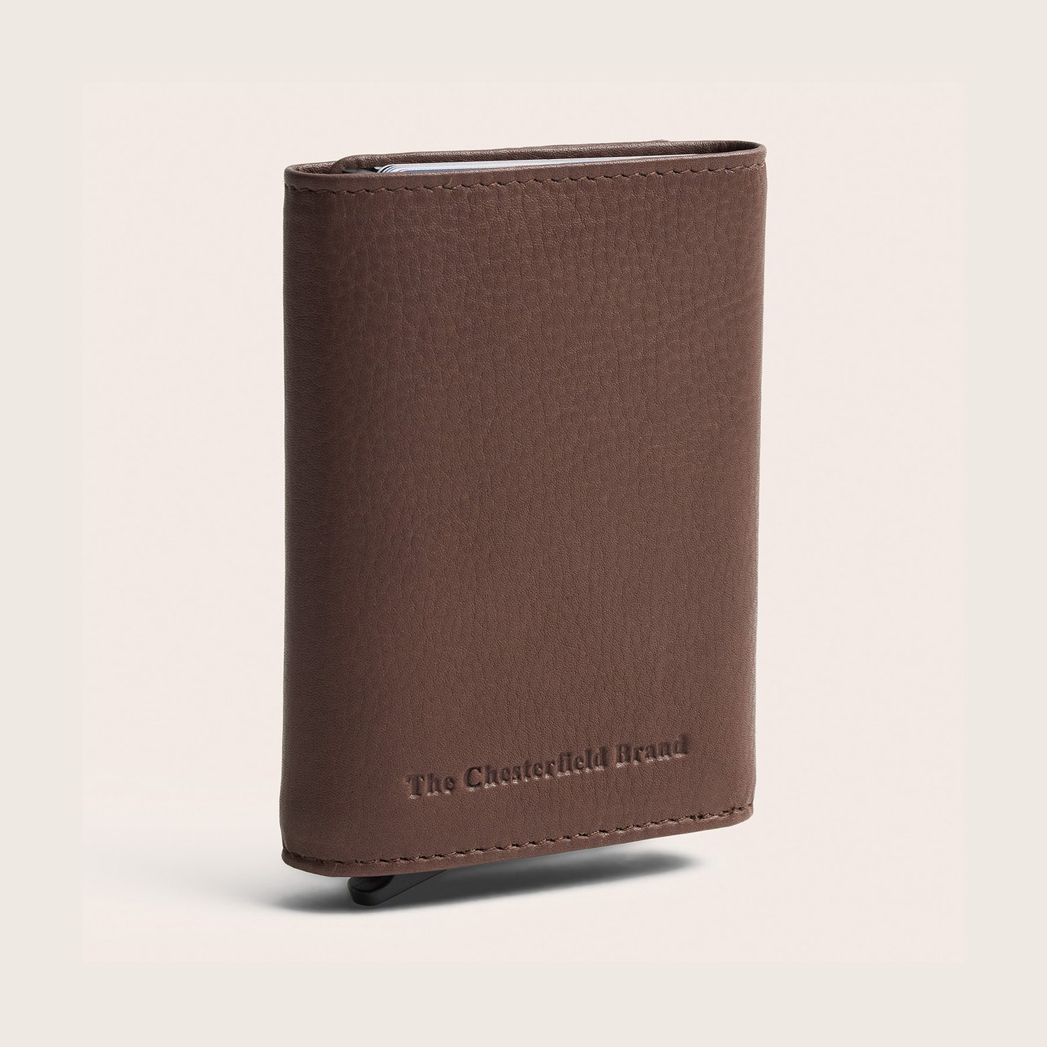 Leather Card Holder Dark Taupe Junia