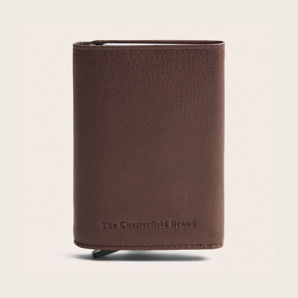 Leather Card Holder Dark Taupe Junia