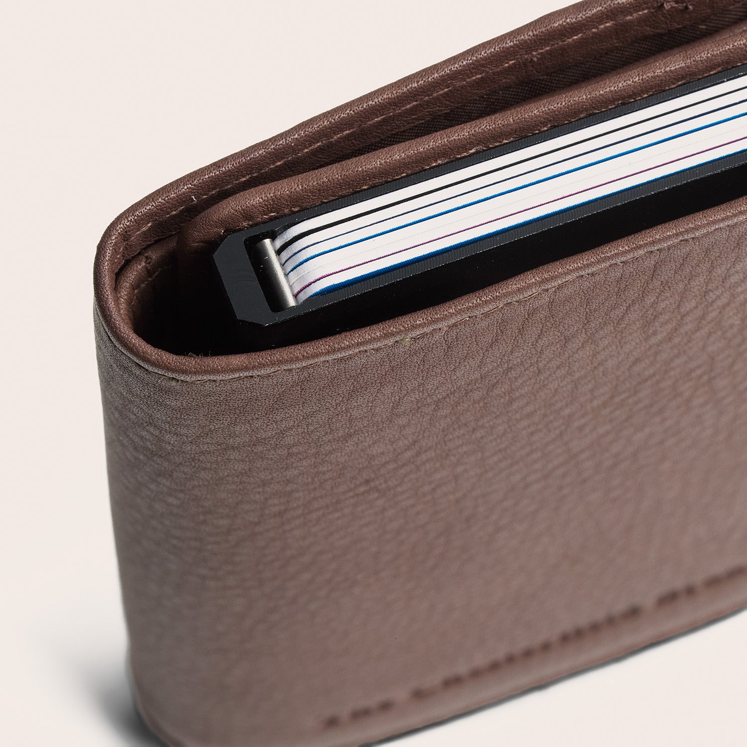 Leather Card Holder Dark Taupe Junia
