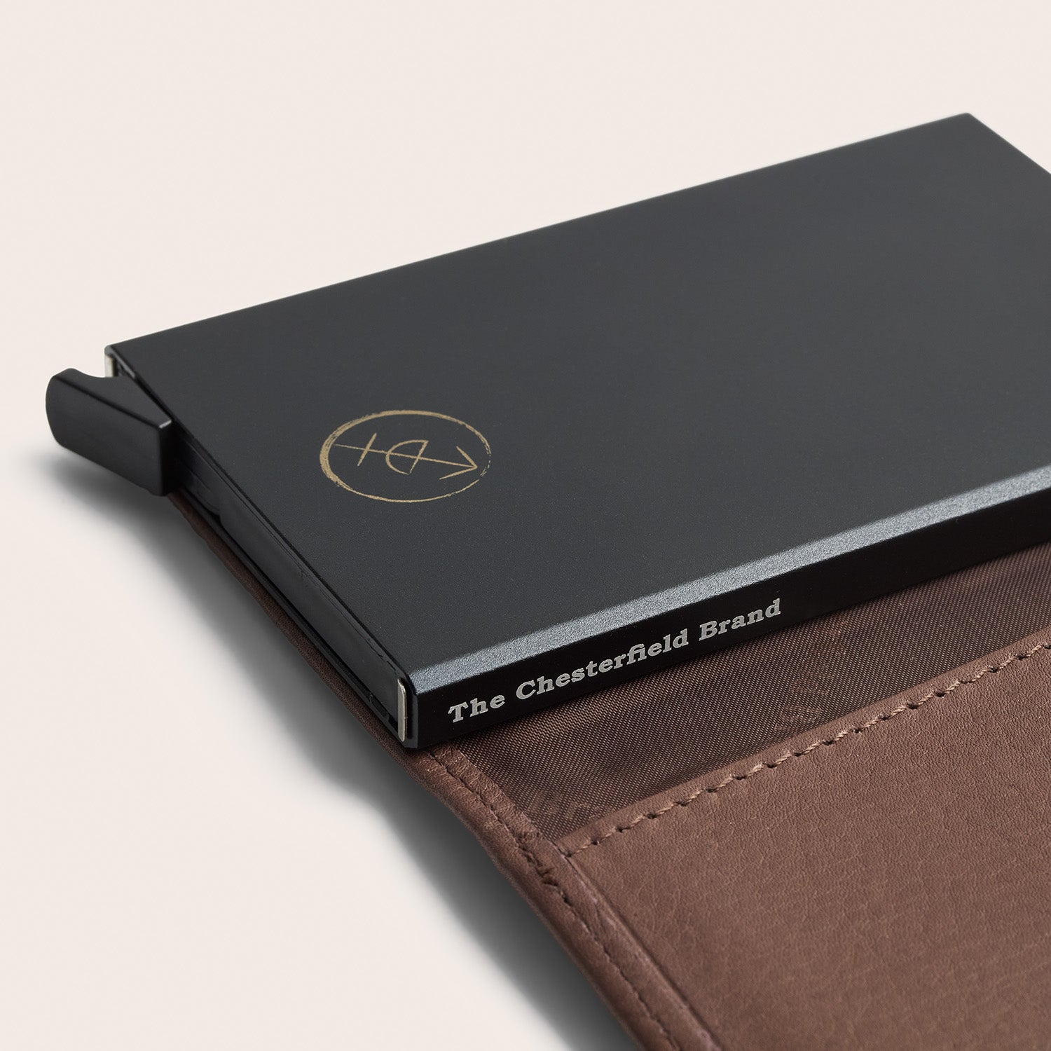 Leather Card Holder Dark Taupe Junia
